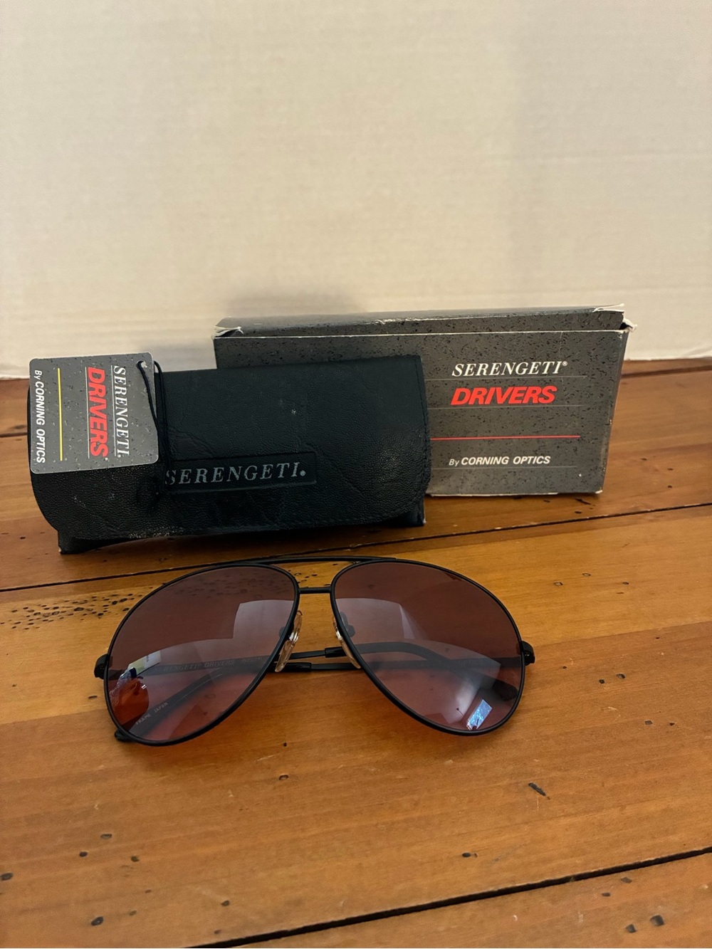 Serengeti Drivers Brown Lens Aviator Sunglasses